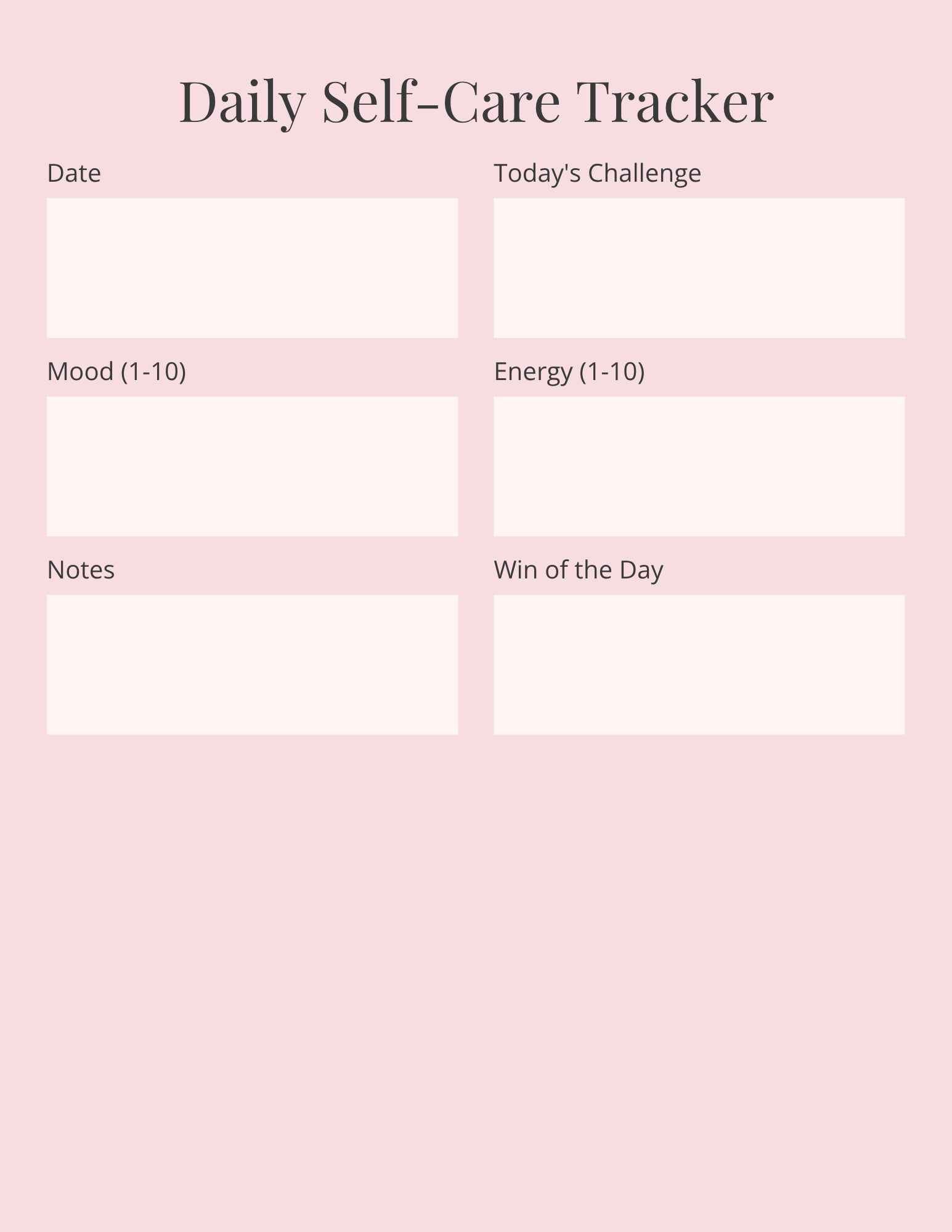 30 Day Daily Self‑Care Challenge Planner |Glasshousbyv Aesthetic Printable