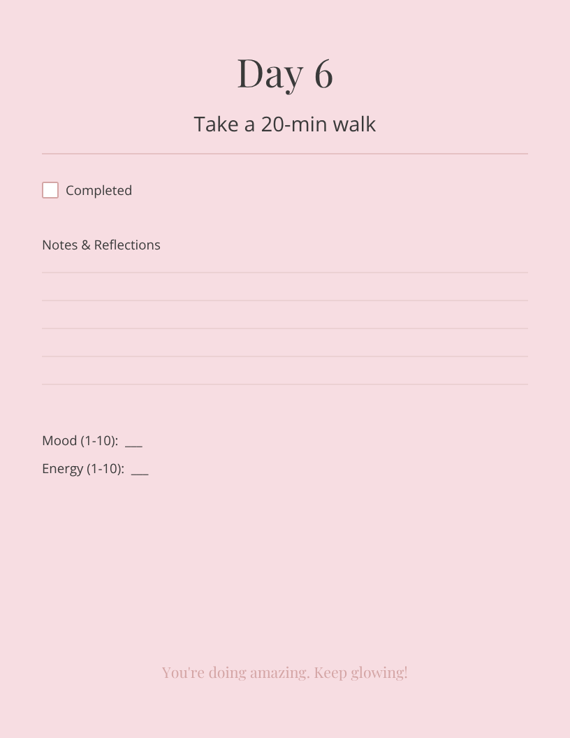 30 Day Daily Self‑Care Challenge Planner |Glasshousbyv Aesthetic Printable