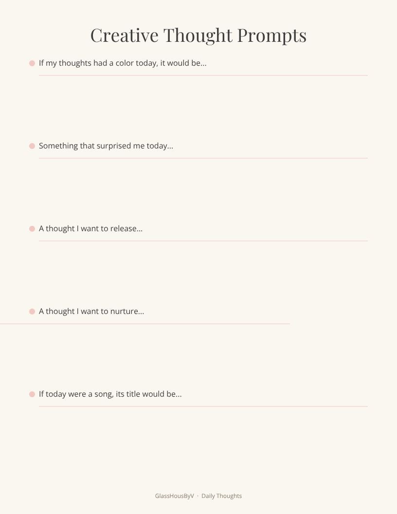 Daily Thoughts Planner — Luxury Feminine Wellness Journal | GlassHousByV