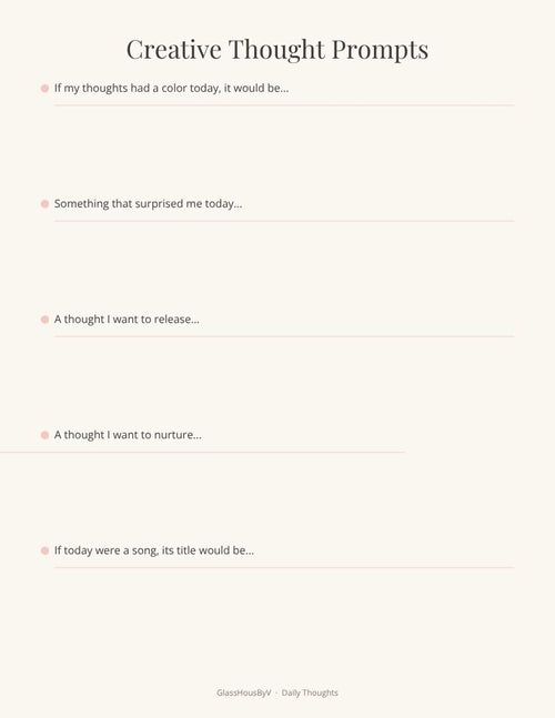 Daily Thoughts Planner — Luxury Feminine Wellness Journal | GlassHousByV