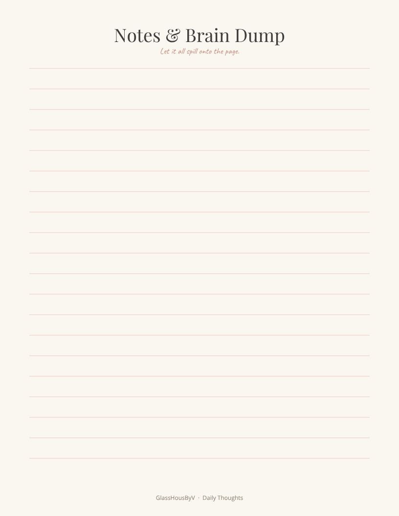 Daily Thoughts Planner — Luxury Feminine Wellness Journal | GlassHousByV